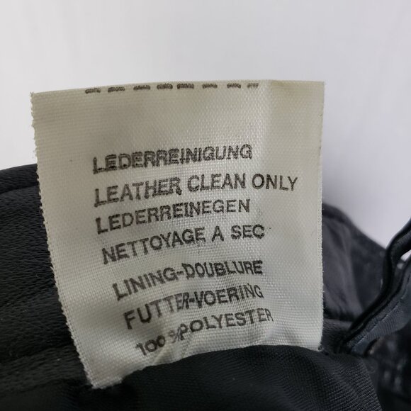 Vintage 100% Leather Pants Black High Rise Straight Leg Trousers size 38 US S/XS - Picture 7 of 11